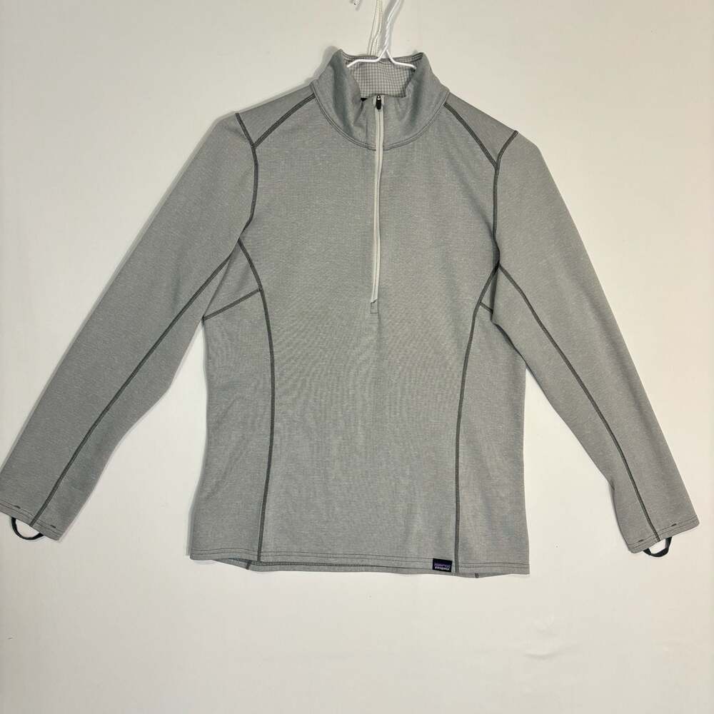 Patagonia Capilene Thermal Grid Quarter Zip Pullover Gray Women Size S